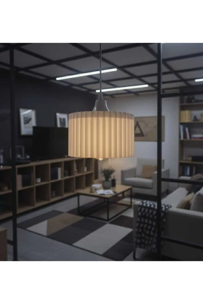 PAMUK'S DESİGN Lüks Beyaz Renk Modern Dekoratif Salon, Oturma Odası ve Mutfak Sarkıt Avize (Lamba Hediyedir) - Resim 8