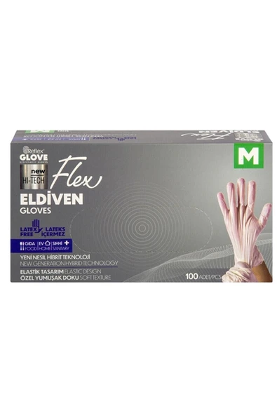 Flex Glove Pudrasız 100 Lü Bej Krem Rengi /m Beden Dayanıklı Eldiven Latex Içermez ürün görseli