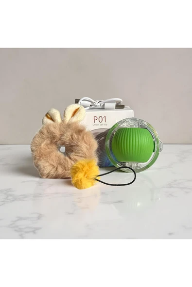 Animal Evcil Hayvan Tüylü USB type-c Şarjlı Hareketli Top - Resim 3