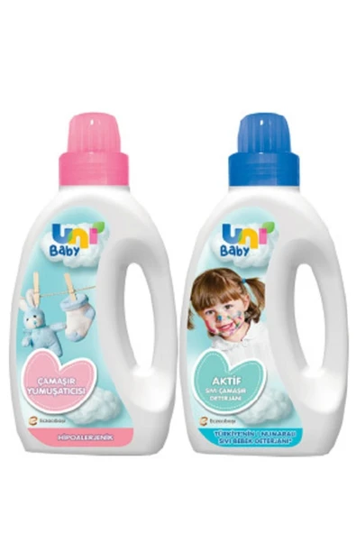 Uni Baby Uni Çamaşır Deterjanı ve Çamaşır Yumuşatıcı 1500 ml - Resim 2