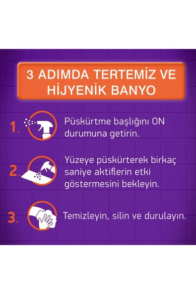 CİLİTBANG Cillit Bang Banyo Temizleyici Kir, Kireç Ve Derz Arası Temizleyici Sprey 750 ml - Resim 4