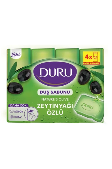 Duru Natural Olive Zeytinyağlı 4 Adet Banyo Sabunu 600 gr 8690506494575 (2 Adet) - Resim 2