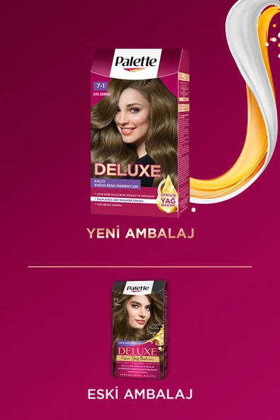 Palette Deluxe 7-1 Küllü Kumral Zengin Yağ Bakımı Kit Saç Boyası Bakım Maskesi - Resim 7