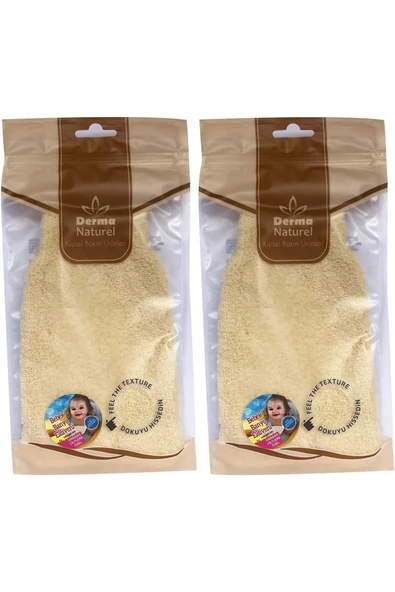 Derma Naturel Bebek Banyo Eldiveni Hassas Ciltlere Özel (15*24CM) MS-01 (2 Li Set) ürün görseli