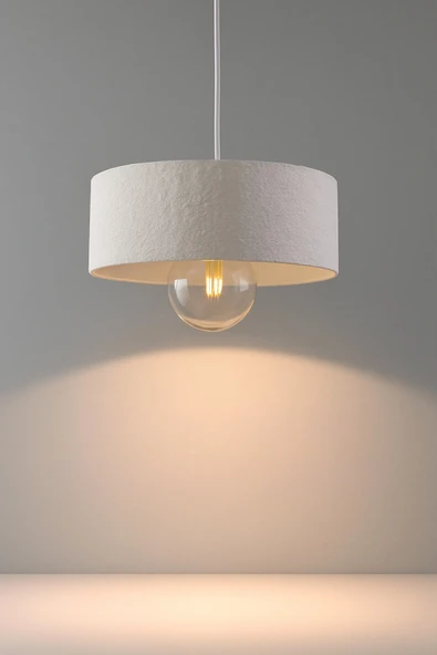 PAMUK'S DESİGN Oval Lüks Beton Görünümlü Modern Avize Vegan Toz Tutmayan Salon, Mutfak, Oturma Odası - Resim 4