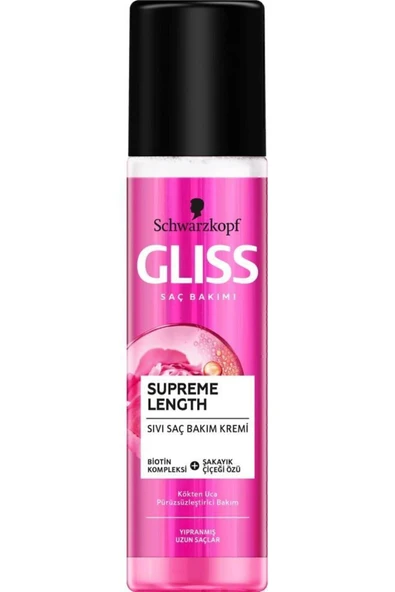 Gliss Supreme Length Uzun Saçlara Özel Durulanmayan Sıvı Saç Kremi 200 ml X 2 Adet - Resim 3