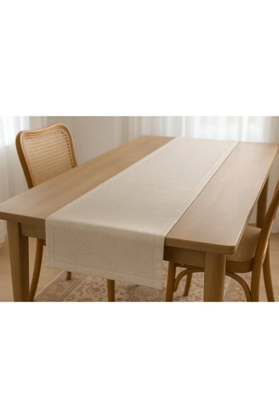 PAMUK'S DESİGN Lüks Linen Keten Şık Masa Örtüsü Runner 35x150 cm - Resim 7