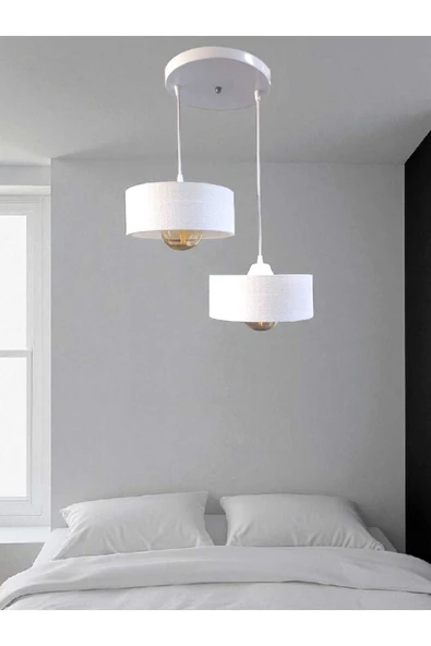 PAMUK'S DESİGN İkili Beton Görünümlü Şapka Avize Sarkıt Loft Stil Modern, Vegan, Çevre Dostu, Salon Mutfak - Resim 4