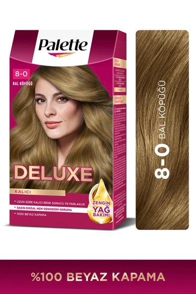 Palette Deluxe 8-0 Bal Köpüğü  Zengin Yağ Bakımı Kit Saç Boyası Bakım Maskesi ürün görseli