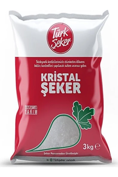 Türk Şeker Kristal Toz Şeker 3 Kg ürün görseli