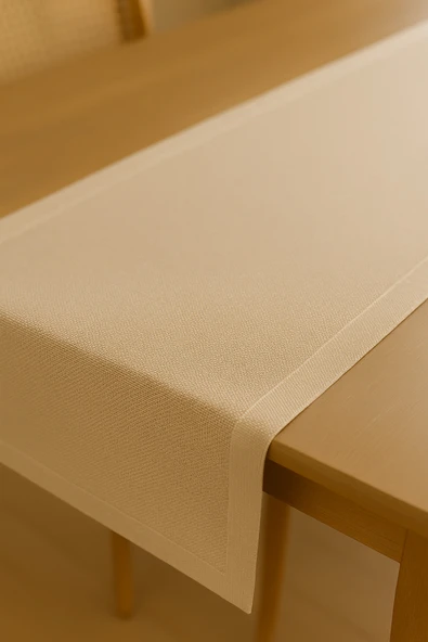 PAMUK'S DESİGN Lüks Linen Keten Şık Masa Örtüsü Runner 35x150 cm - Resim 2
