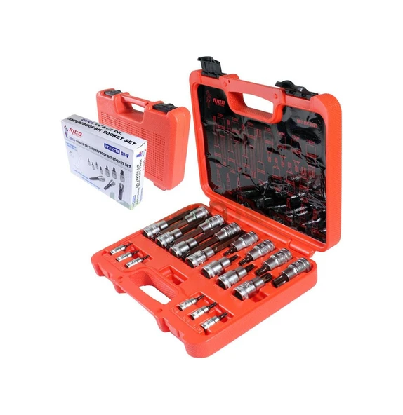 RİCO DELİKLİ TORX LOKMA SETİ 20 PC 1/4-1/2 RC3029 ürün görseli 1
