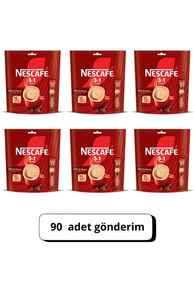 Nescafe Original 3'ü 1 Arada Şekerli Ve Kremalı Çözünebilir Kahve 17,5 Gr ürün görseli