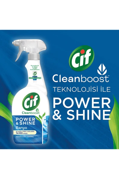 Cif Sprey Temizleyici Power Shine Banyo 750ml 1adet Sprey Power Shine Mutfak 750ml 1adet - Resim 6