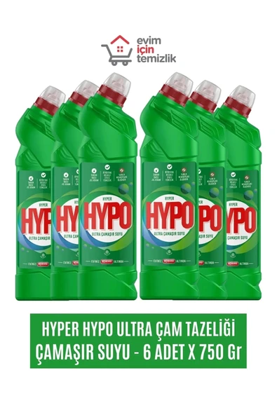 Hypo Hyper Hypo Çamaşır Suyu Ultra 750 Gr X 6 Adet - Çam Tazeliği krtmkmya6 ürün görseli