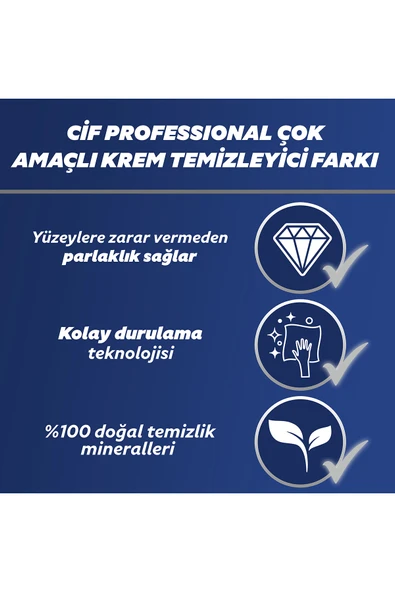 Cif Profesyonel Çok Amaçlı Krem Temizleyici 750 ml X3 - Resim 7