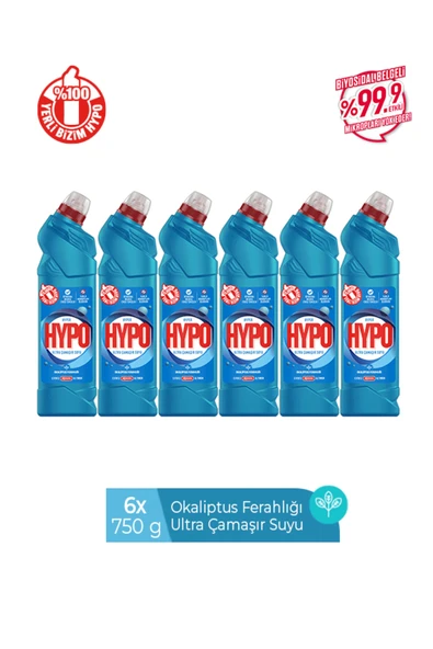 Hyper Hypo ULTRA KIVAMLI ÇAMAŞIR SUYU OKALİPTUS 750 GR X 6 ADET ürün görseli