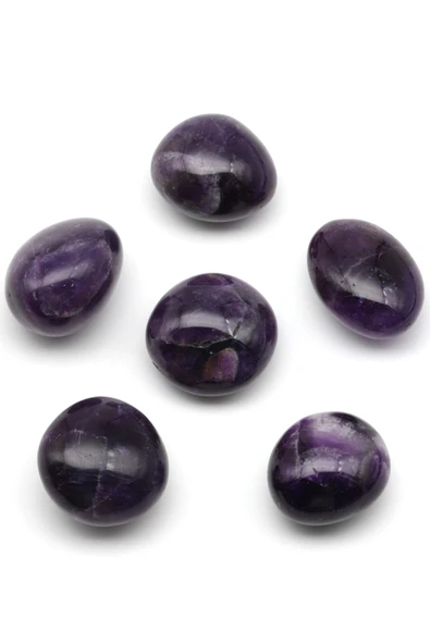 Ametist Doğal Taş Tamburlanmış Parça - Tımbıl - Resim 2