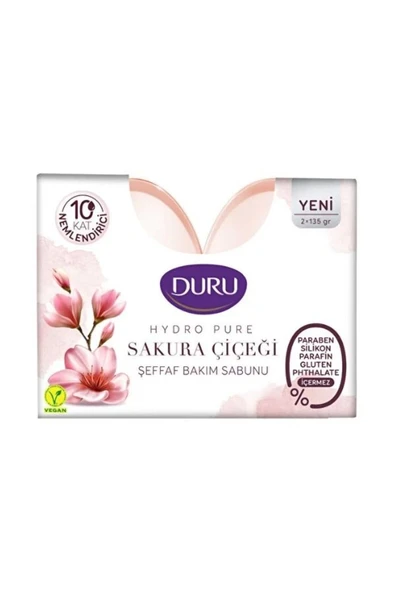 Duru Hydro Pure Sakura Çiçeği Şeffaf Bakım Sabunu 2 x 135 gr 2 PAKET - Resim 2