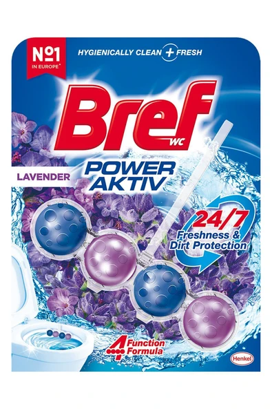 Bref Power Aktiv Katı Tuvalet Bloğu 5 Adet Lavanta Tekli (5'Lİ SET) - Resim 3