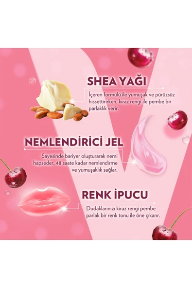 Vaseline Lip Therapy Dudak Bakım Kremi Cherry Blush 4.8 gr - Resim 4