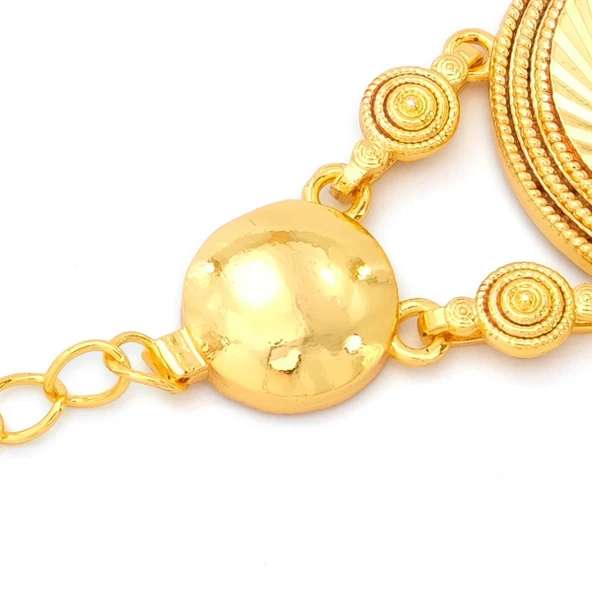 Altın Kaplama İmitasyon Desenli Beş Çeyrek Altınlı Bileklik BLK-1189 - Resim 3