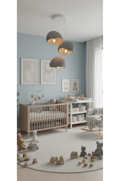 PAMUK'S DESİGN 3'lü Sarkıt Trio Beton Görünümlü Gri Avize Rustik & Modern (Rustik Ampuller Hediye) ürün görseli