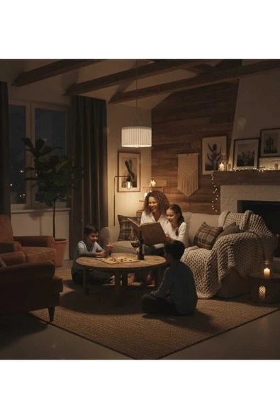 PAMUK'S DESİGN Lüks Beyaz Renk Modern Dekoratif Salon, Oturma Odası ve Mutfak Sarkıt Avize (Lamba Hediyedir) - Resim 6