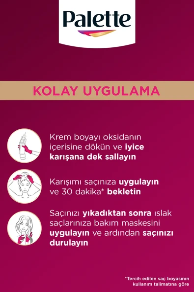 Palette Deluxe 8-0 Bal Köpüğü  Zengin Yağ Bakımı Kit Saç Boyası Bakım Maskesi - Resim 5