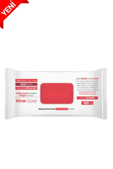 Sleepy Easy Clean Kiraz Çiçeği Yüzey Temizlik Havlusu&Mendili 100 Yaprak - Resim 3