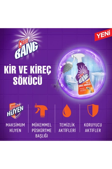 CİLİTBANG Cillit Bang Banyo Temizleyici Kir, Kireç Ve Derz Arası Temizleyici Sprey 750 ml - Resim 3