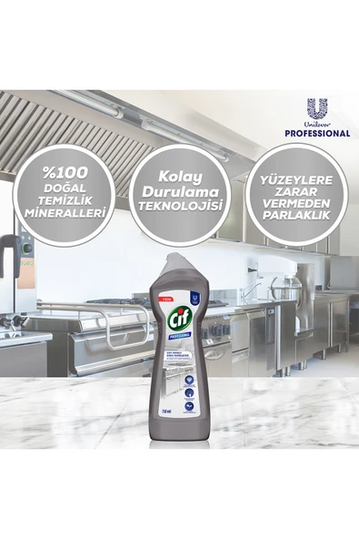 Cif Profesyonel Çok Amaçlı Krem Temizleyici 750 ml X3 - Resim 4
