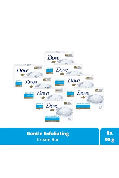 Dove Beauty Cream Bar Katı Güzellik Sabunu Gentle Exfoliating Nemlendirici Etkili 90 G X8 Adet ürün görseli