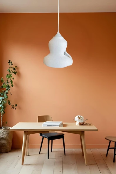 PAMUK'S DESİGN Rustik İskandinav Serisi Beton Görünümlü Tekli Avize Sarkıt Çevre Dostu Avize Salon Mutfak - Resim 2