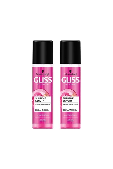 Gliss Supreme Length Uzun Saçlara Özel Durulanmayan Sıvı Saç Kremi 200 ml X 2 Adet ürün görseli
