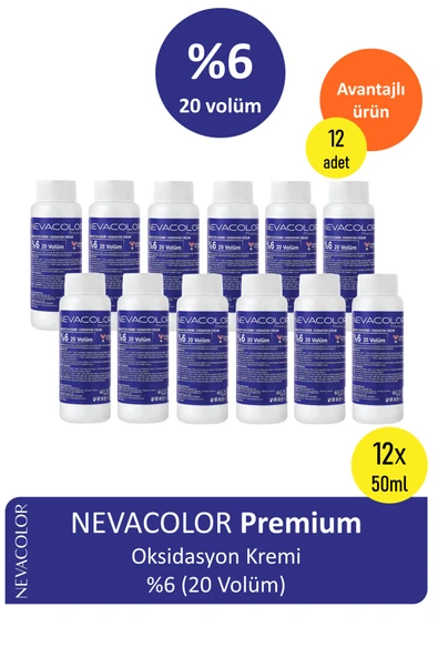 Nevacolor Premium Nevacolor Oksidasyon Kremi %6 20v 50 ml 12'li Set ürün görseli