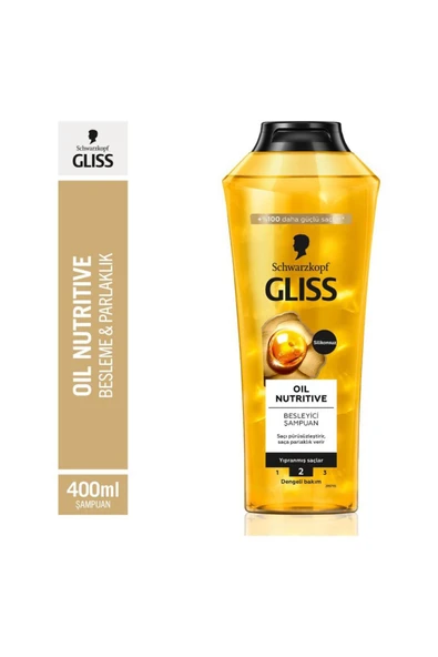 Gliss Oil Nutritive Besleyici Şampuan Yıpranmış Saçalar 400 ml ürün görseli