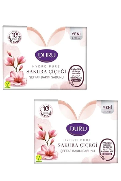 Duru Hydro Pure Sakura Çiçeği Şeffaf Bakım Sabunu 2 x 135 gr 2 PAKET ürün görseli