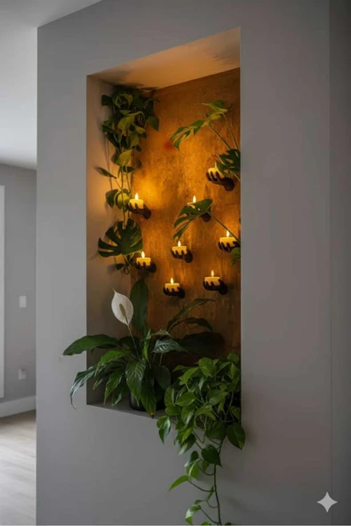 PAMUK'S DESİGN 5li El Figür Duvar Mumluk 12 x 9 cm - LED MUMLAR HEDİYEDİR- - Resim 7