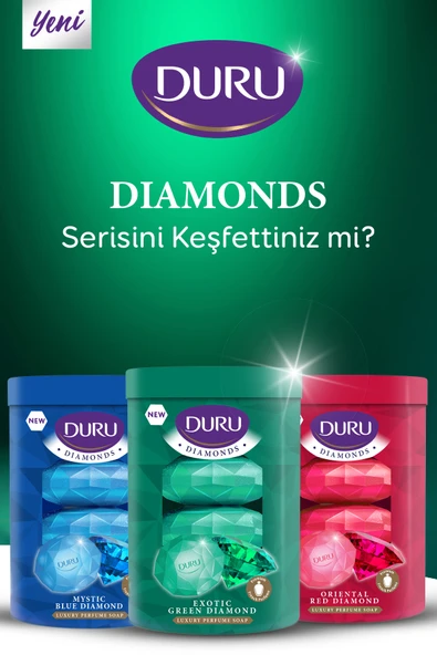 Duru Diamonds Serisi Exotic Green Diamond 16 Adet Güzellik Sabunu 4x360 gr - Resim 4