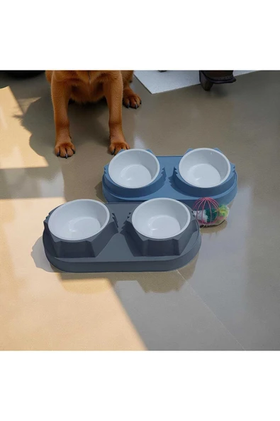 Animal İkili Plastik Mama Kabı - Resim 2