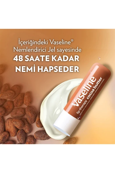 Vaseline Lip Therapy Dudak Bakım Kremi Cocoa Butter 4.8 gr X2 - Resim 3