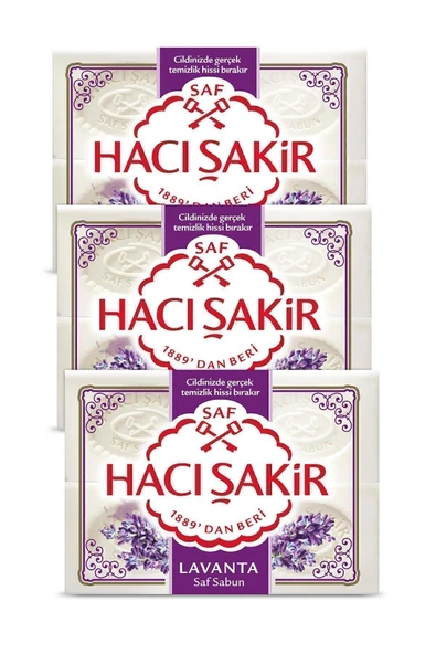 Hacı Şakir Lavanta Geleneksel Saf Kalıp Sabun 4x150 gr X3 Adet - Resim 2