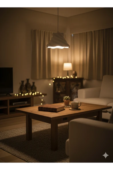 PAMUK'S DESİGN Modern Stroom Beton Dokulu Dekoratif Sarkıt Avize - Resim 5