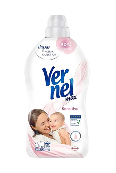 BRCTOPTAN Marka: Vernel Max Konsantre Sıvı Çamaşır Yumuşatıcısı Sensitive 1440ml 60 Yıkama Kategori: Çamaşır ürün görseli