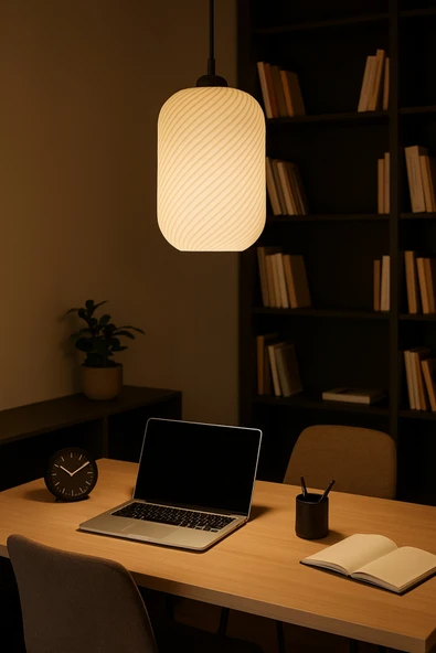 PAMUK'S DESİGN Dekoratif Avize Spiral Serisi Ev Ofis Veranda Mutfak Çap 20 Cm - Resim 5