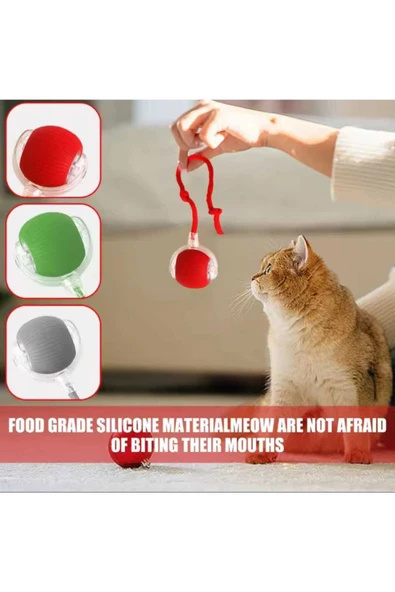 Animal Evcil Hayvan İpli USB Şarjlı Hareketli Top - Resim 2