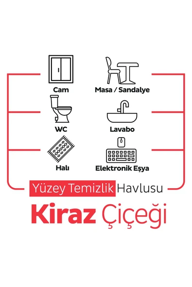 Sleepy Easy Clean Kiraz Çiçeği Yüzey Temizlik Havlusu&Mendili 100 Yaprak - Resim 6