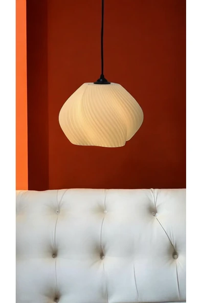 PAMUK'S DESİGN Vintage Dekoratif Bohem Vegan 3d Sarkıt Tekli Avize Oturma Odası Salon Mutfak - Resim 3