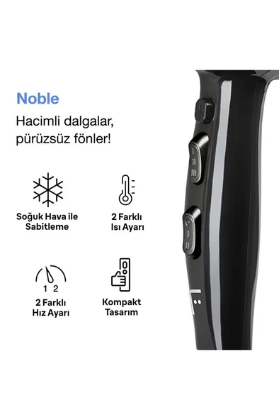 Fakir Noble Ac Motor Saç Kurutma Makinesi - Siyah - Resim 2